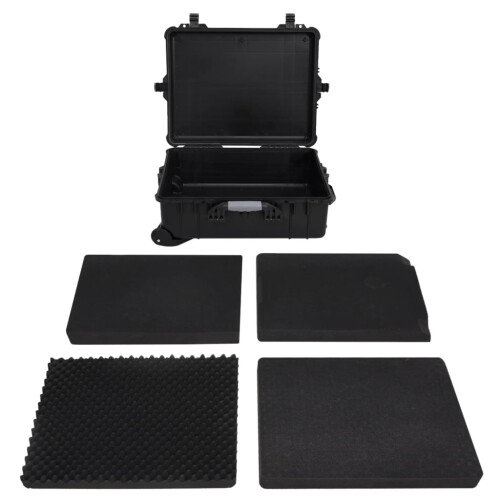 VidaXL vidaXL Wheeled Flight Case Black 63x50x23 cm PP Flight Case Storage Handle 1