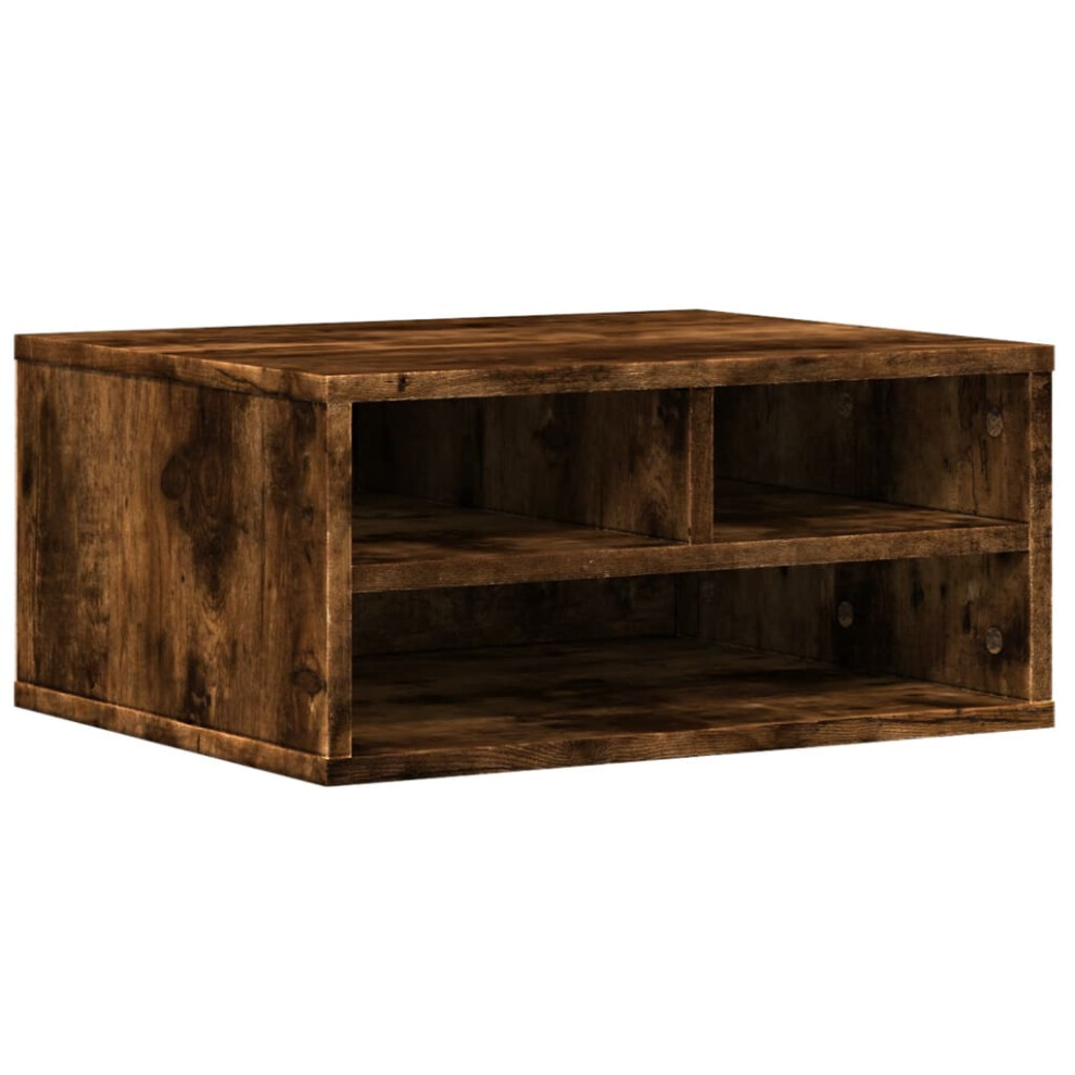 Vidaxl Printer Stand Printer Table File Organiser Smoked Oak Engineered Wood
