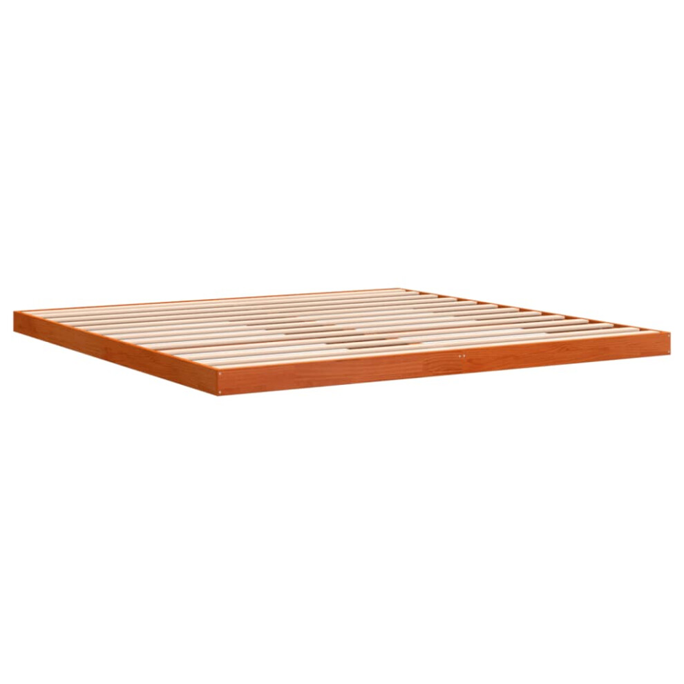 Vidaxl Bed Frame Home Bed Base Bedstead Wax Brown 200X200 Cm Solid Wood Pine