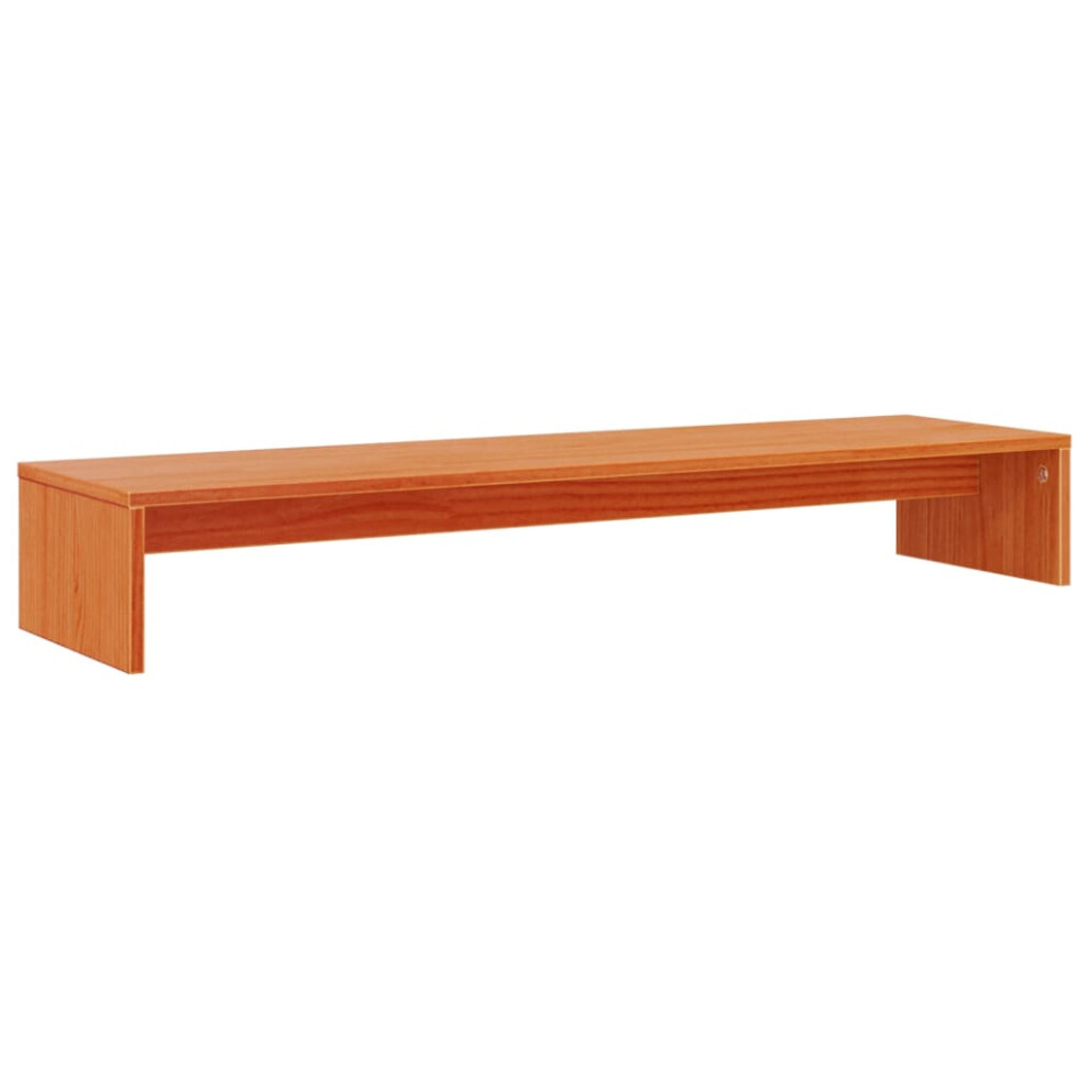 Vidaxl Monitor Stand Computer Stand Display Stand Wax Brown Solid Wood Pine