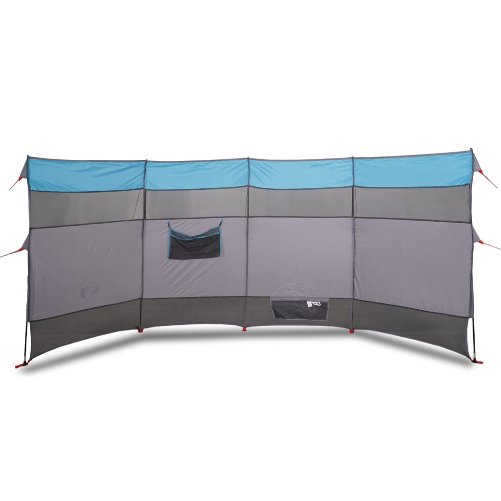 vidaXL Camping Windbreak Wind Screen Wind Break Sun Shelter Blue Waterproof