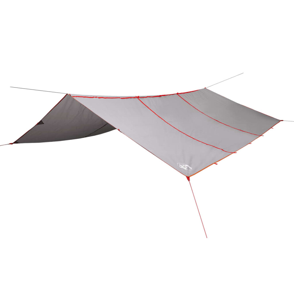 vidaXL Camping Tarp Tarpaulin Shelter Sunshade Grey and Orange Waterproof