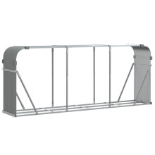 vidaXL Log Holder Firewood Rack Log Wood Storage Light Grey Galvanised Steel