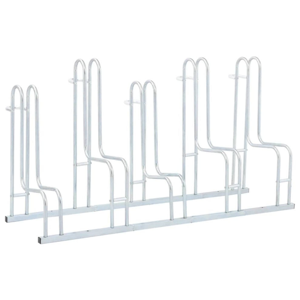 vidaXL Bicycle Stand for 5 Bikes Floor Freestanding Indoor Galvanised Steel