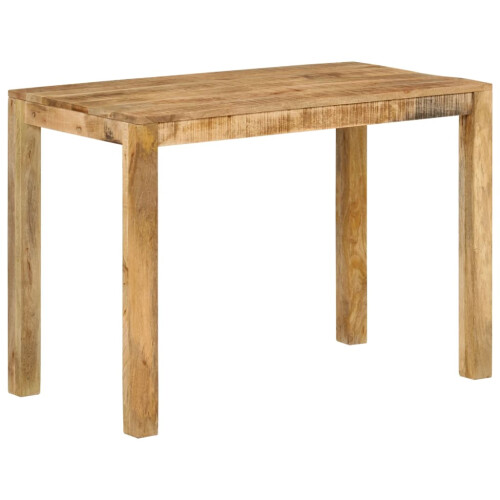 VidaXL vidaXL Solid Mango Wood Dining Table - 110 x 55 x 76 cm, Natural Finish, Iron Frame, Rustic Kitchen/Restaurant Bistro Table
