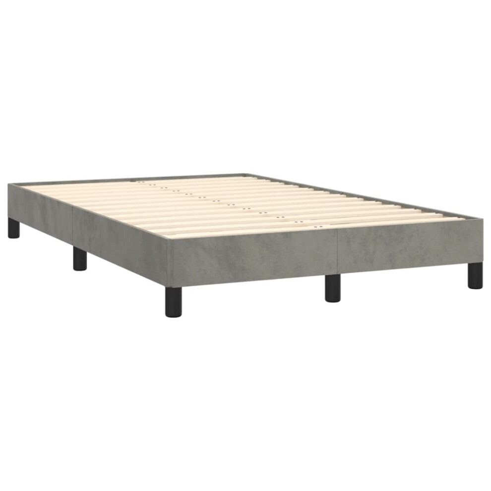 vidaXL Bed Frame Bed Base Bedstead Light Grey 120x190 cm Small Double Velvet