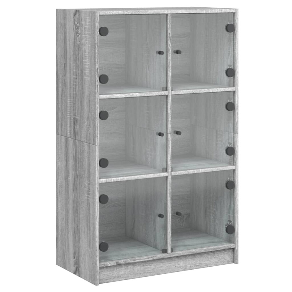 Vidaxl Highboard With Doors Sideboard Side Cabinet Grey Sonoma Engineered Wood