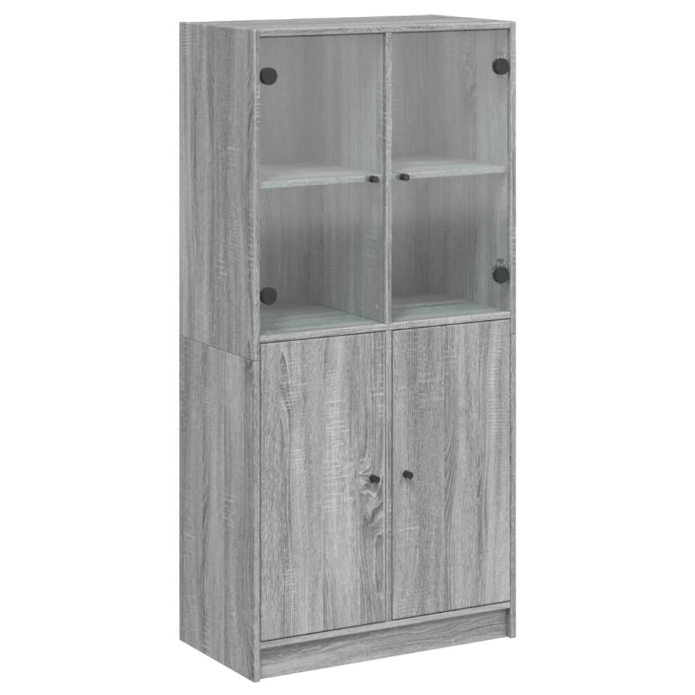 vidaXL Highboard with Doors Sideboard Side Cabinet Grey Sonoma Engineered Wood