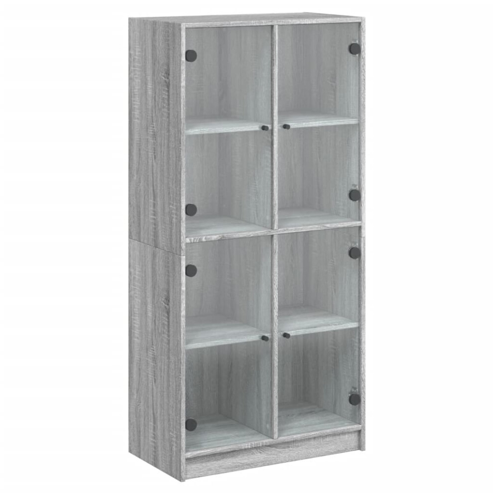 Vidaxl Highboard With Doors Sideboard Side Cabinet Grey Sonoma Engineered Wood