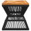 VidaXL vidaXL Coffee Table with Wire Base Side End Table Black Solid Wood Acacia 6