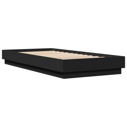 VidaXL vidaXL Bed Frame Bedroom Bed Base Bedstead Black 100x200 cm Engineered Wood