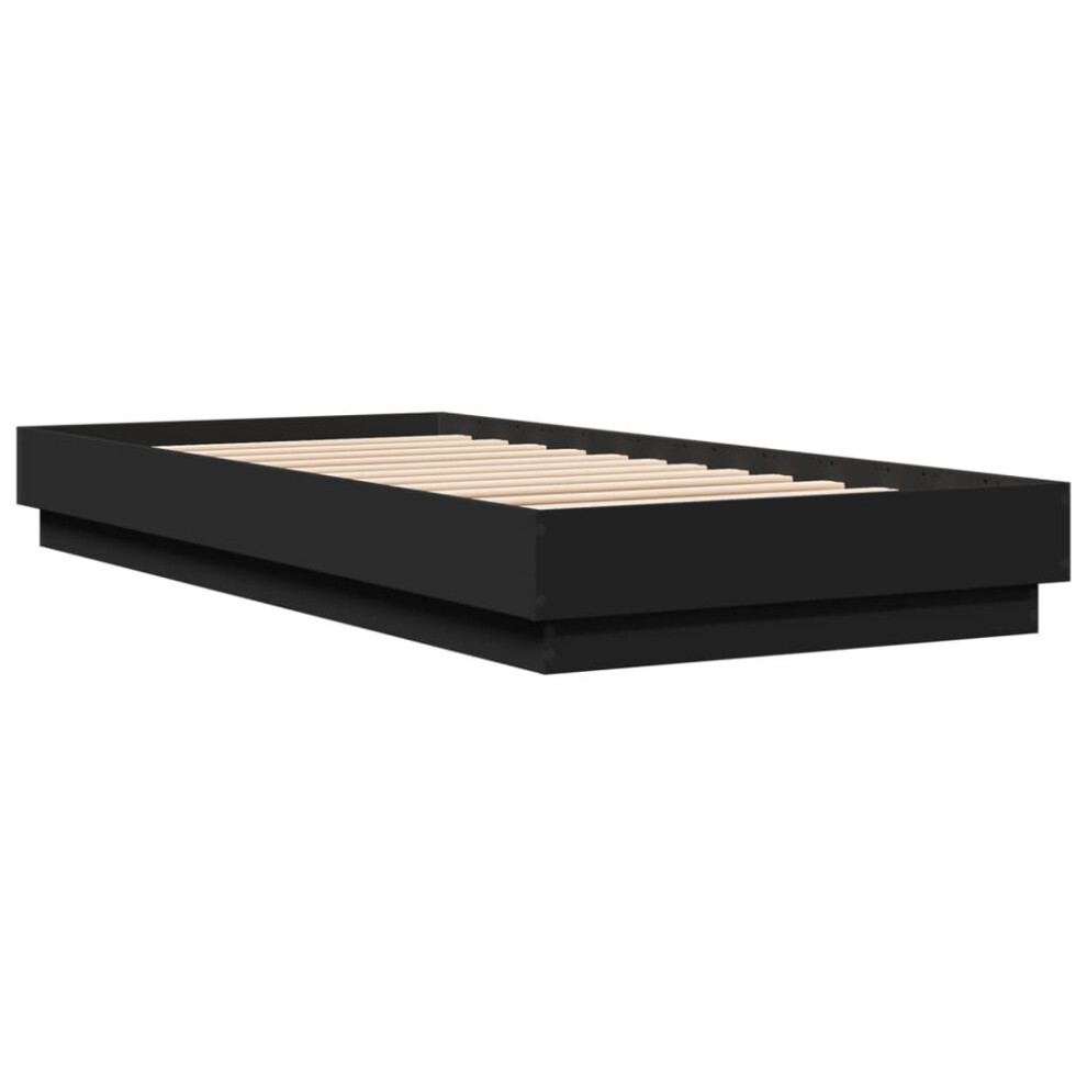 Vidaxl Bed Frame Bedroom Bed Base Bedstead Black 100X200 Cm Engineered Wood
