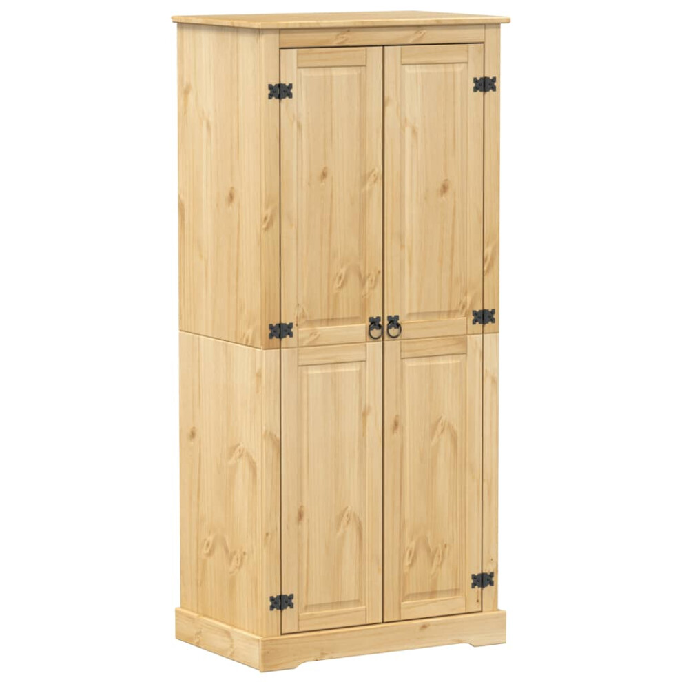 Vidaxl Wardrobe Cupboard Closet Clothes Storage Organiser Solid Wood Pine
