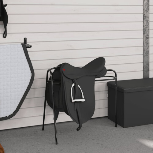 VidaXL vidaXL Saddle Rack 3 Legged Freestanding Saddle Stand Saddle Holder Black Iron 2