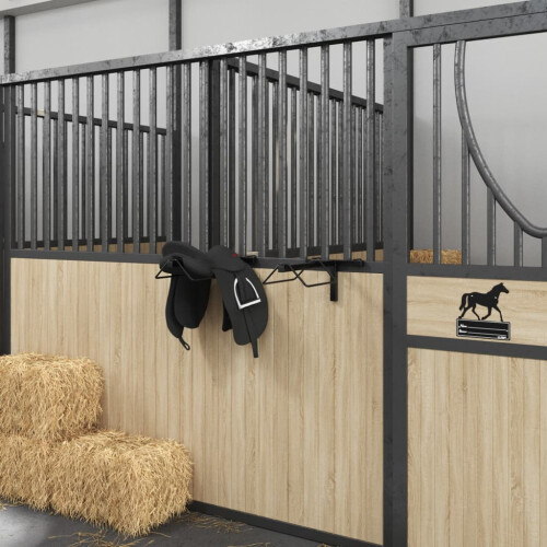 VidaXL vidaXL Saddle Rack Wall Mounted Saddle Stand Horse Saddle Pad Rack Black Iron 2