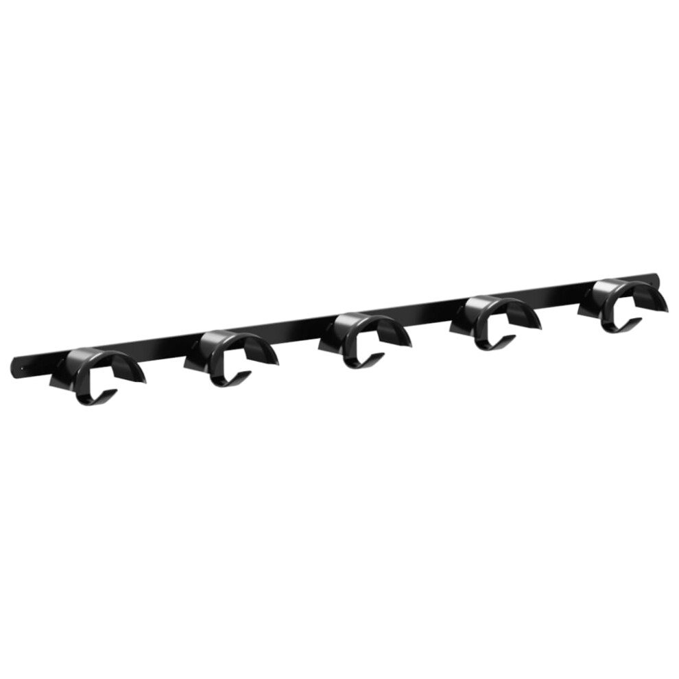 vidaXL Bridle Hanger for 5 Bridles with 5 Hooks Horse Saddle Rack Black Iron