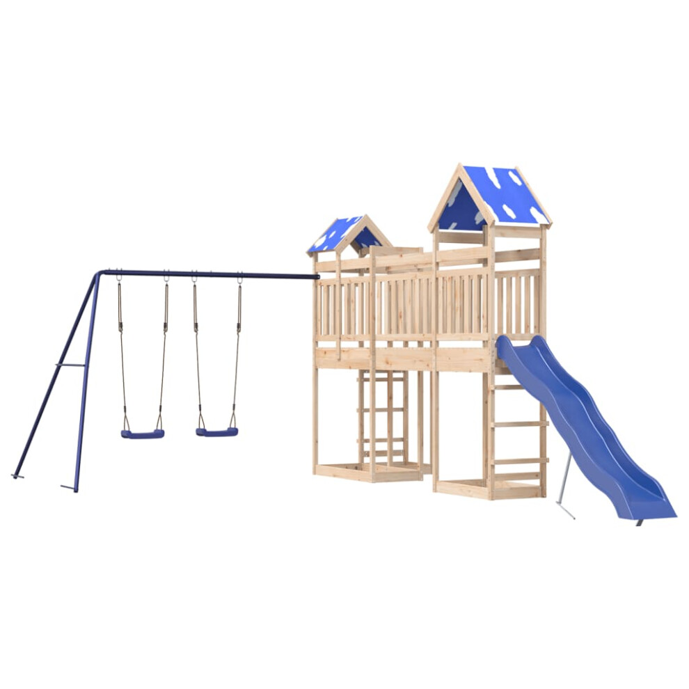 vidaXL Outdoor Playset Garden Playhouse Playground Equipment Solid Wood Pine