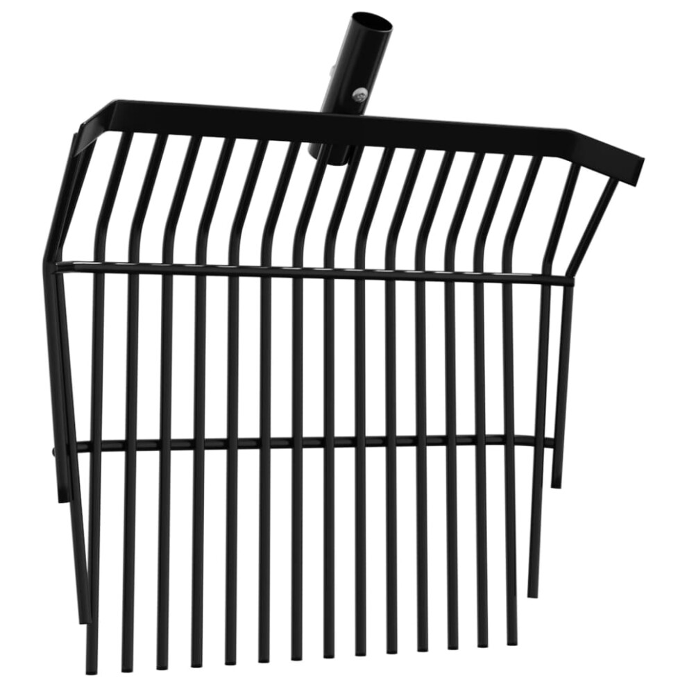 vidaXL Pitchfork Head with 14 Tines Pitch Fork Replacement Head Black Steel