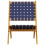 VidaXL vidaXL Folding Garden Chairs 2 pcs & Table Dining Chair Dark Blue Solid Wood 3