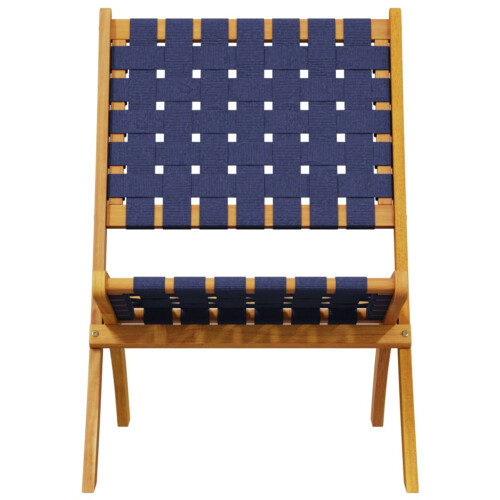 VidaXL vidaXL Folding Garden Chairs 2 pcs & Table Dining Chair Dark Blue Solid Wood 2