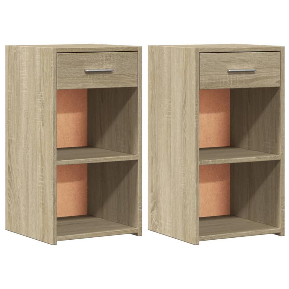 vidaXL Bedside Cabinets Nightstand Bed Table 2 pcs Sonoma Oak Engineered Wood