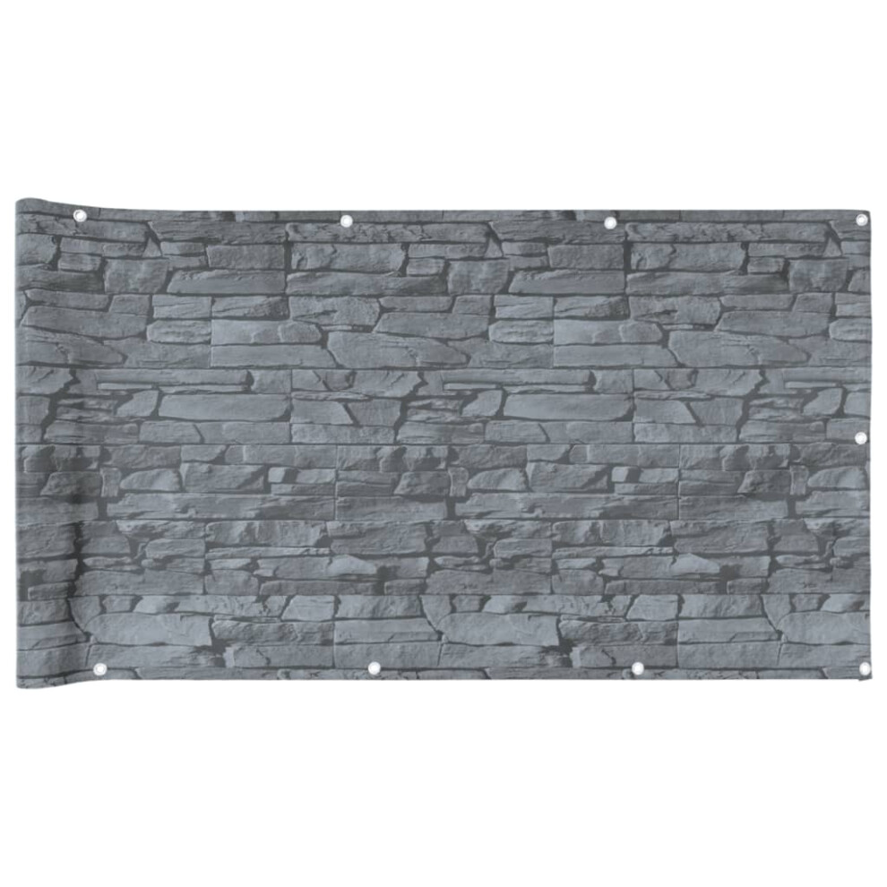 vidaXL Garden Privacy Screen Fence Screen Ledge Stone Look Grey 600x75 cm PVC