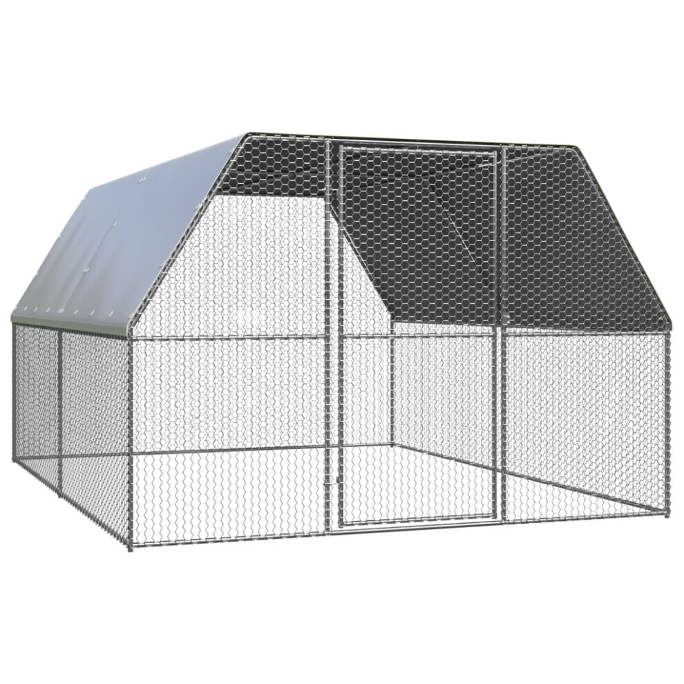 vidaXL Chicken Cage Chicken Run Cage Chicken Coop Hen House Galvanised Steel