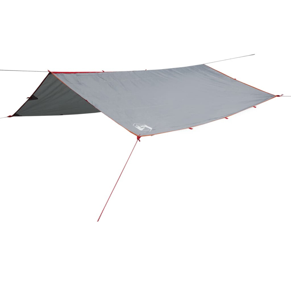 Vidaxl Camping Tarp Tarpaulin Shelter Sunshade Grey And Orange Waterproof