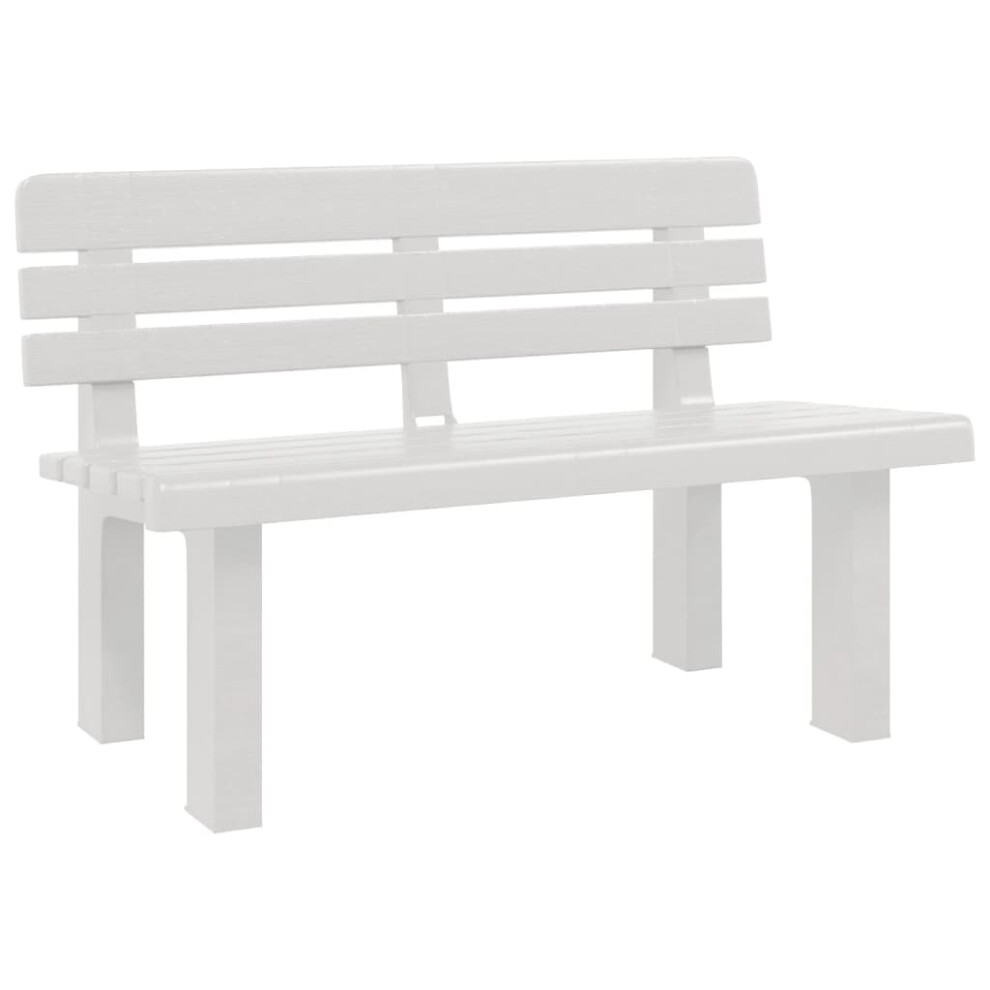 vidaXL Garden Bench Outdoor Bench Seat Patio Park Bench White Polypropylene