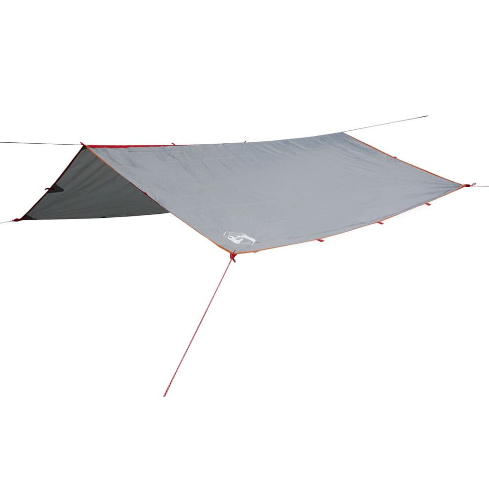 vidaXL Camping Tarp Tarpaulin Shelter Sunshade Grey and Orange Waterproof