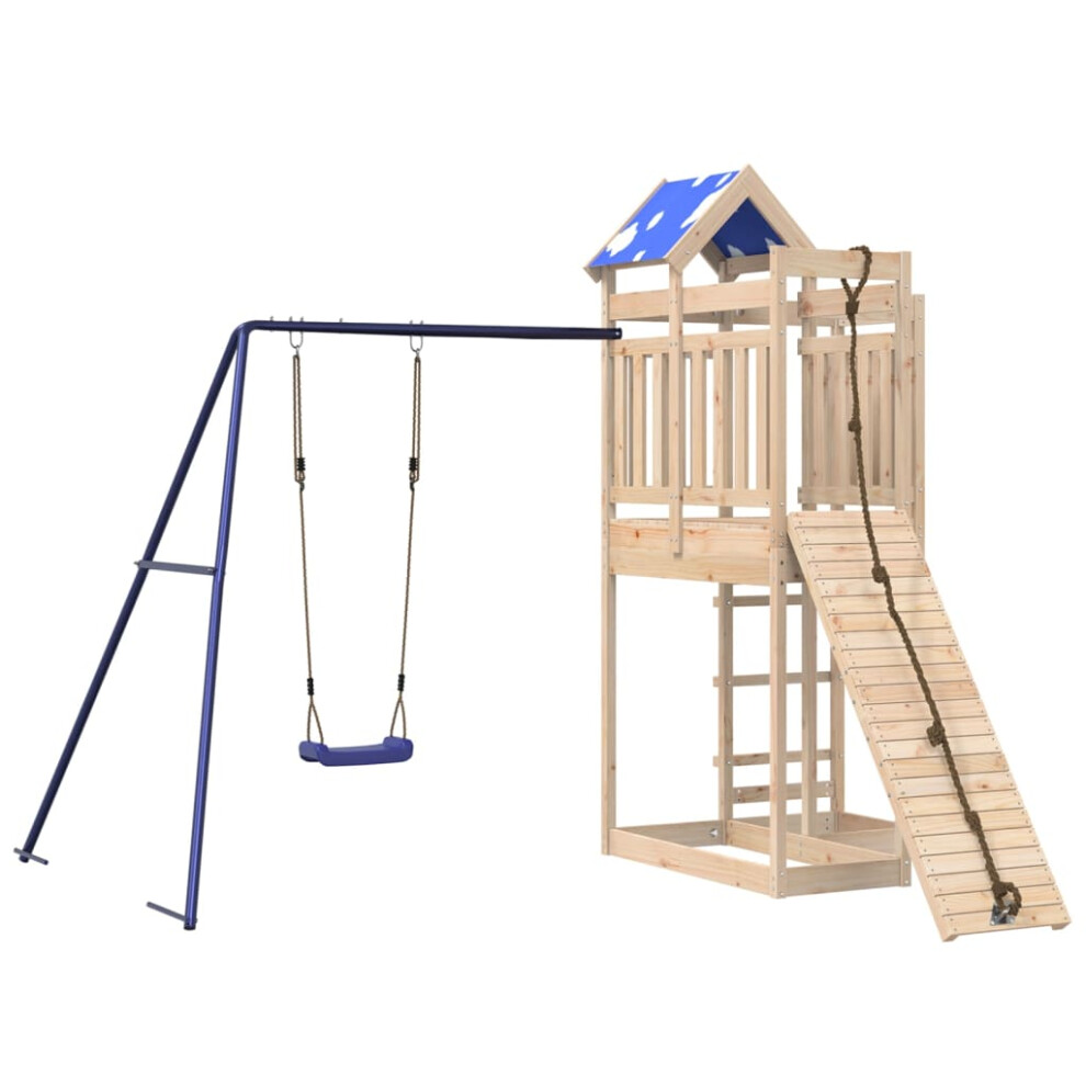 vidaXL Outdoor Playset Garden Playhouse Playground Equipment Solid Wood Pine