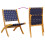 VidaXL vidaXL Folding Garden Chairs 2 pcs Dark Blue Solid Wood Acacia and Fabric 7