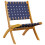 VidaXL vidaXL Folding Garden Chairs 2 pcs Dark Blue Solid Wood Acacia and Fabric 3