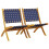VidaXL vidaXL Folding Garden Chairs 2 pcs Dark Blue Solid Wood Acacia and Fabric 1