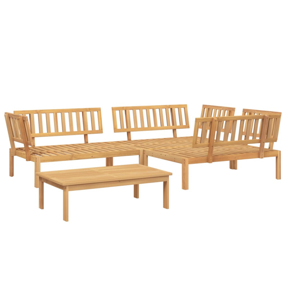 vidaXL Garden Pallet Sofa Set 4 Piece Outdoor Pallet Sofa Solid Wood Acacia