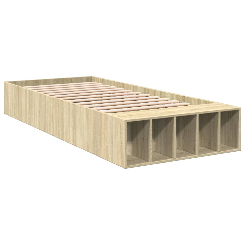 Vidaxl Bed Frame Bed Base Bedstead Sonoma Oak 90X190 Cm Single Engineered Wood