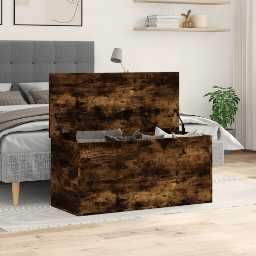 VidaXL vidaXL Storage Box Blanket Box Storage Chest Box Smoked Oak Engineered Wood 2