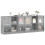 VidaXL vidaXL Bookcase with Doors Bookshelf Cabinet Concrete Grey Engineered Wood 5