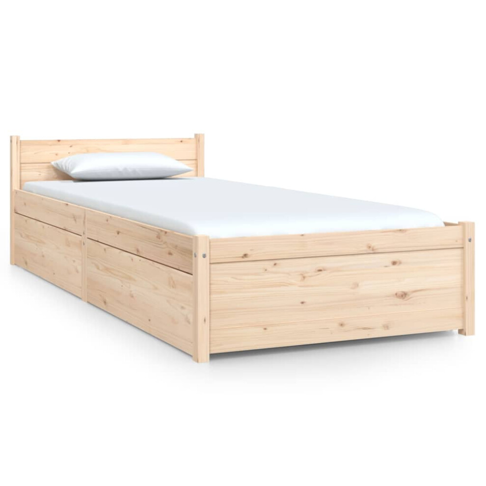 vidaXL Bed Frame Bed Base Platform Bed with Drawers 75x190 cm Small Single