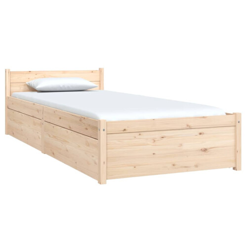 VidaXL vidaXL Bed Frame Bed Base Platform Bed with Drawers 75x190 cm Small Single 2