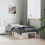 VidaXL vidaXL Metal Bed Frame with Headboard Bed Base Bedstead White 90x190 cm Single 3