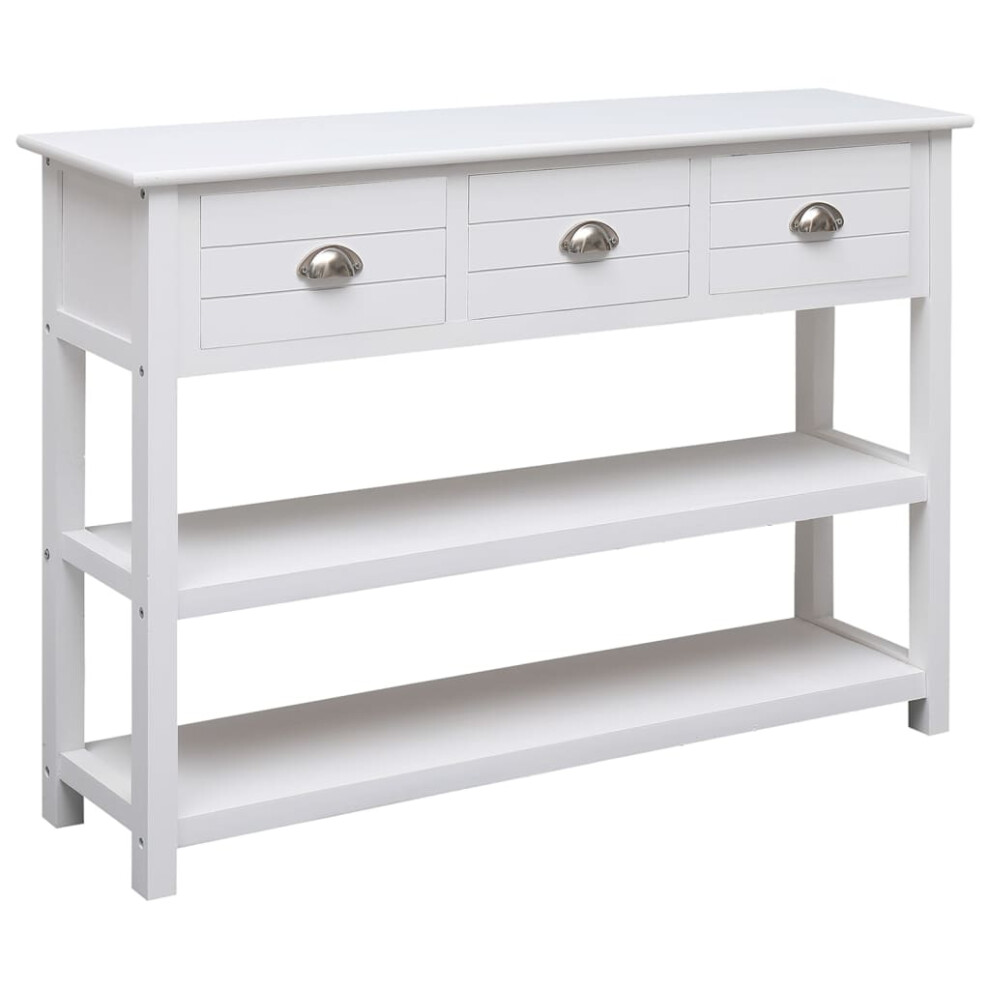 vidaXL Solid Paulownia Wood Sideboard White Home Storage Buffet Side Cabinet