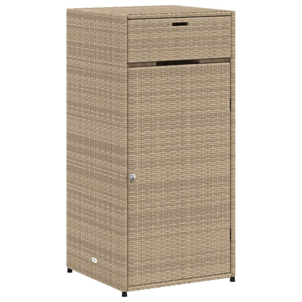 vidaXL Garden Storage Cabinet Outdoor Storage Box Cupboard Beige Poly Rattan