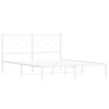 vidaXL Metal Bed Frame with Headboard Home Bed Base Bedstead White 160x200 cm