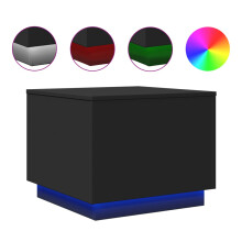 vidaXL Coffee Table with LED Lights Hall End Table Side Tea Sofa Table Black