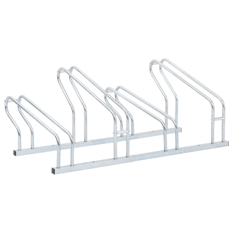 vidaXL Bicycle Stand for 4 Bikes Floor Freestanding Indoor Galvanised Steel