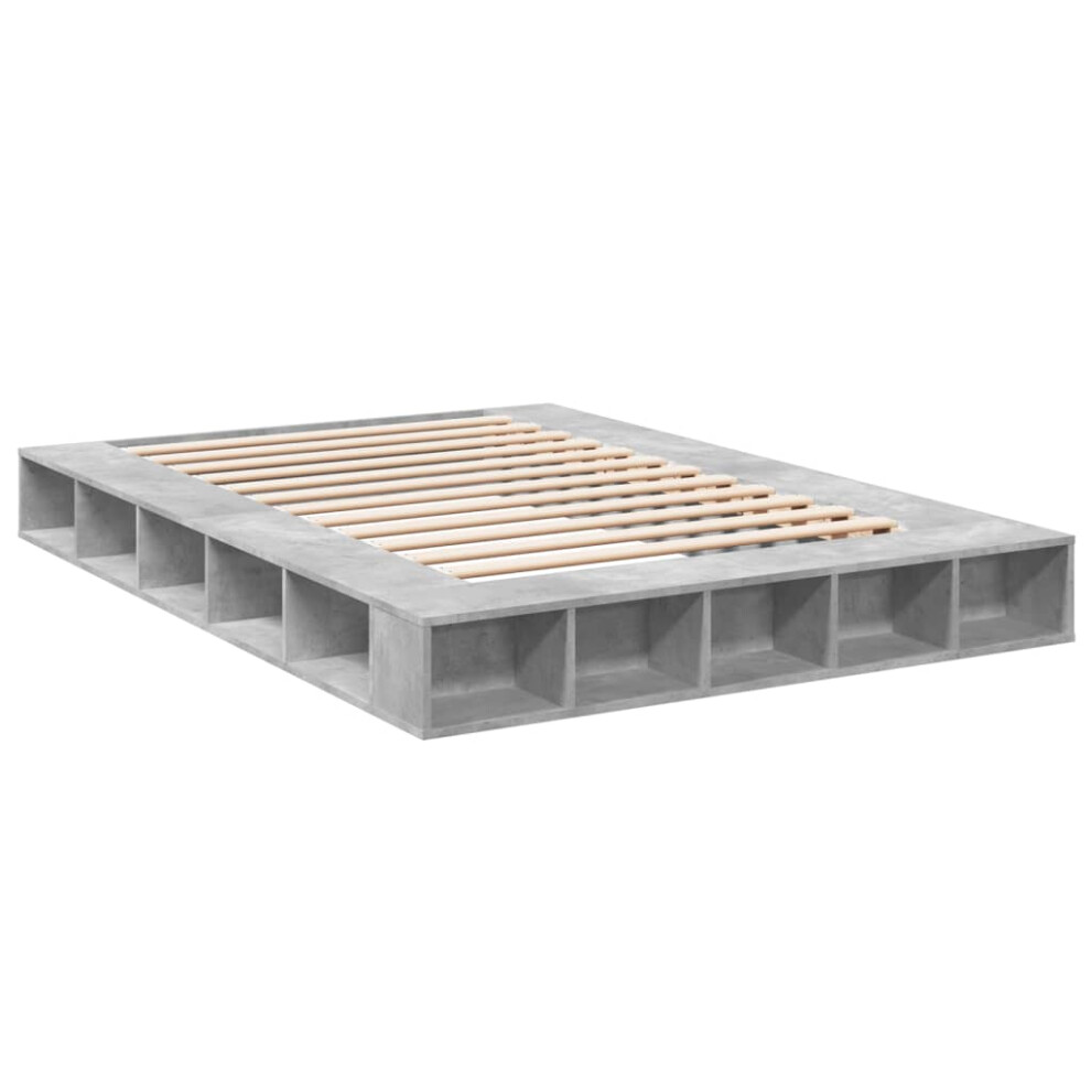 (concrete grey, 160 x 200 cm) vidaXL Bed Frame Home Bed Base Brown Oak 180x200 cm Super King Engineered Wood