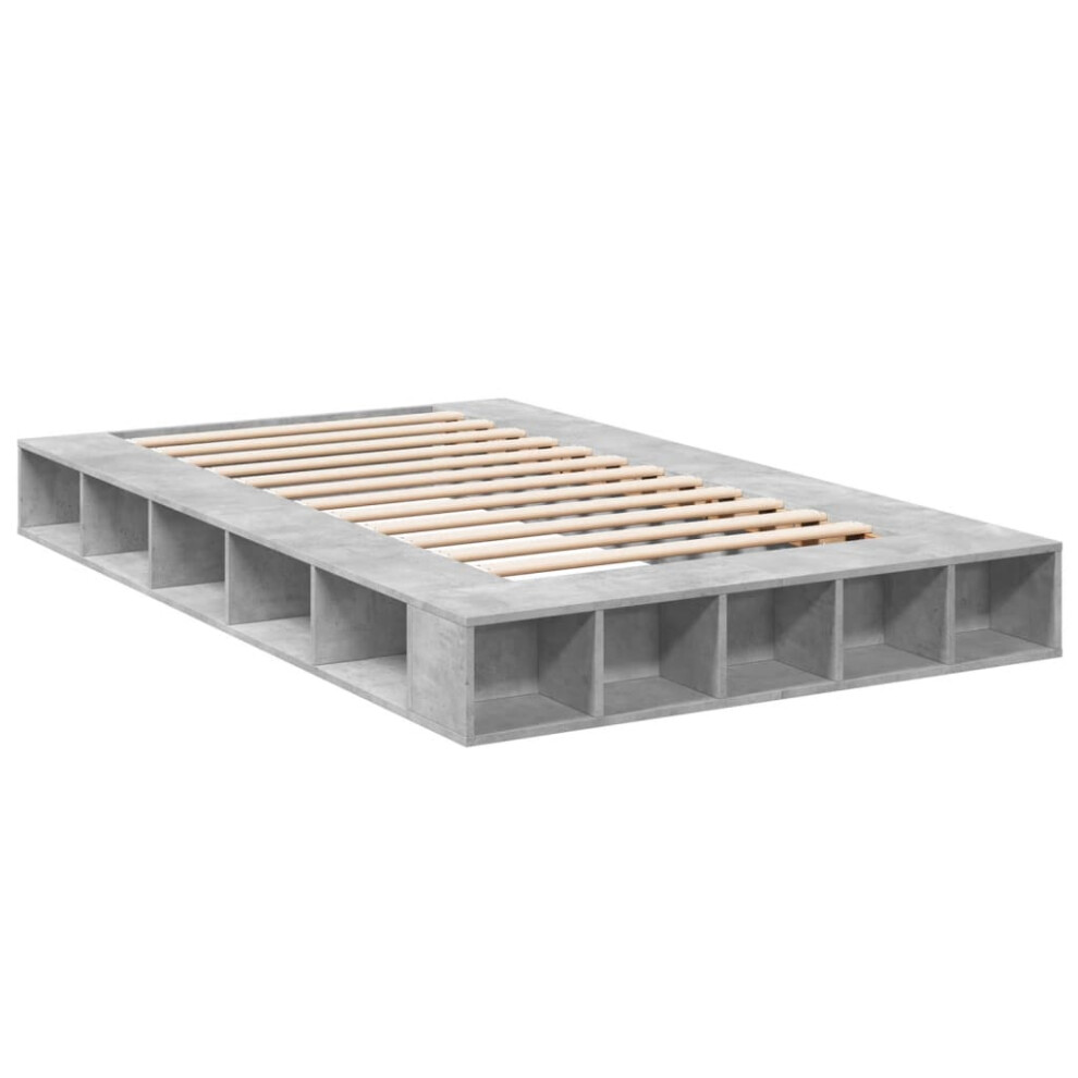 (concrete grey, 120 x 200 cm) vidaXL Bed Frame Home Bed Base Brown Oak 180x200 cm Super King Engineered Wood