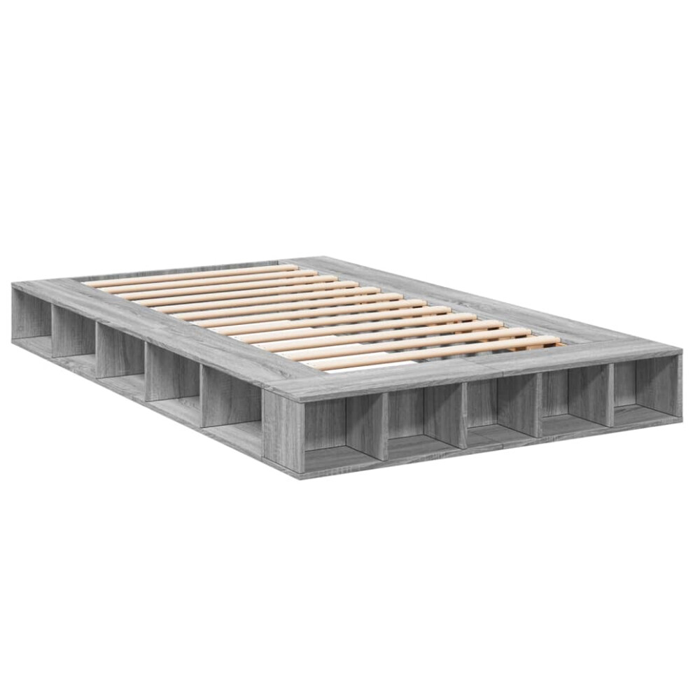 (grey sonoma, 120 x 200 cm) vidaXL Bed Frame Home Bed Base Brown Oak 180x200 cm Super King Engineered Wood