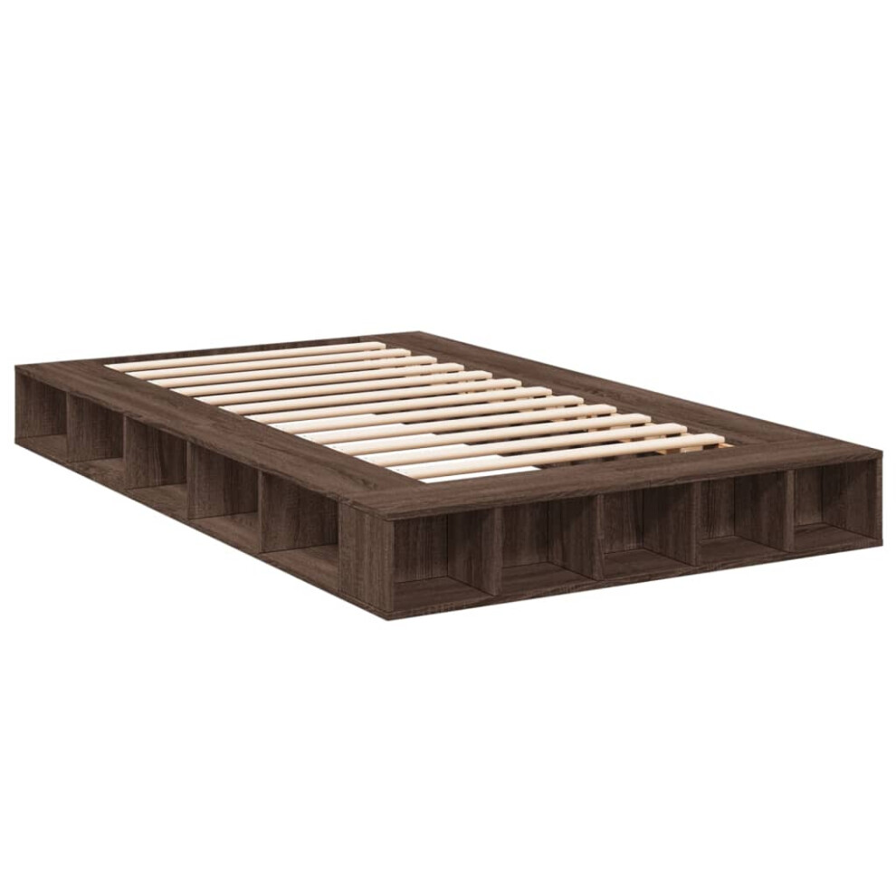 (brown oak, 120 x 200 cm) vidaXL Bed Frame Home Bed Base Brown Oak 180x200 cm Super King Engineered Wood